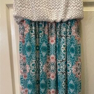 Teal and White Patterned Dress